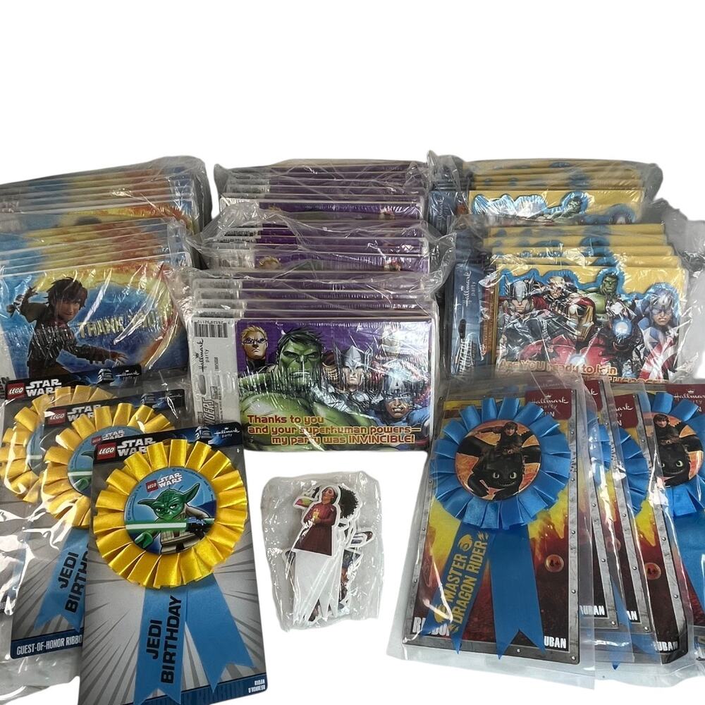 Hallmark Kids Party Supplies Lot Avengers Star Wars Dragon Birthday Theme